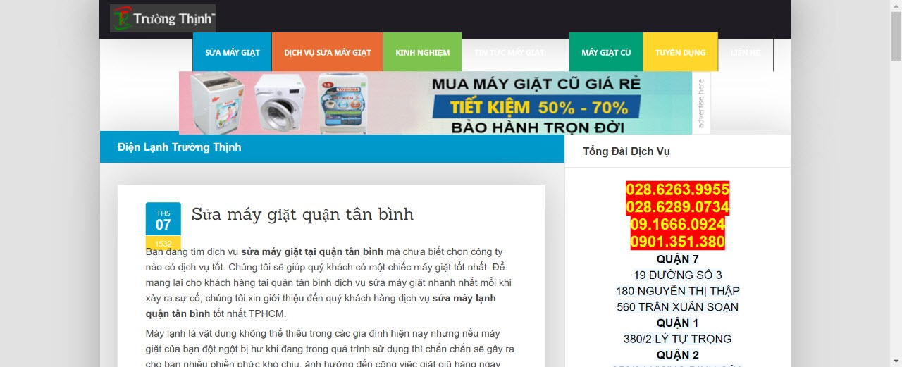 sửa chữa máy giặt quận tân bình tại nhà