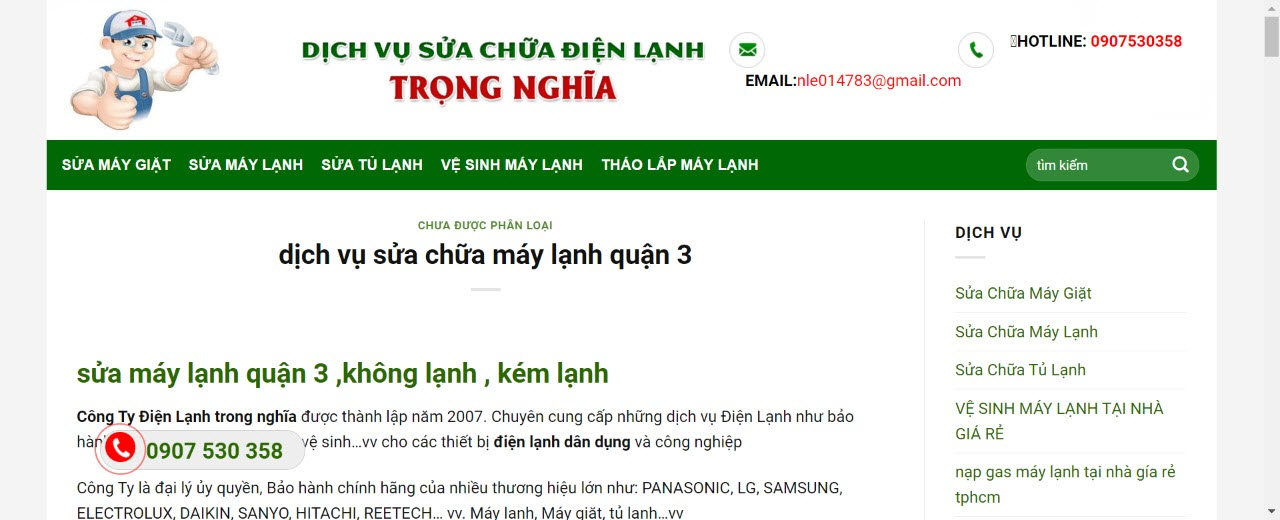 sửa máy lạnh quận 3