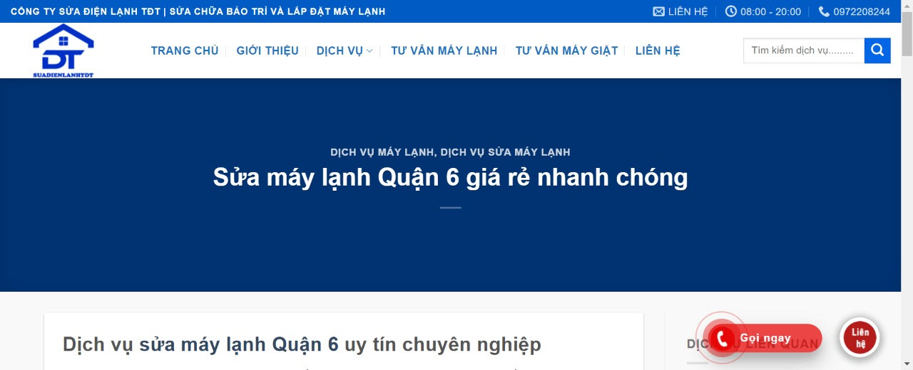 sửa máy lạnh quận 6