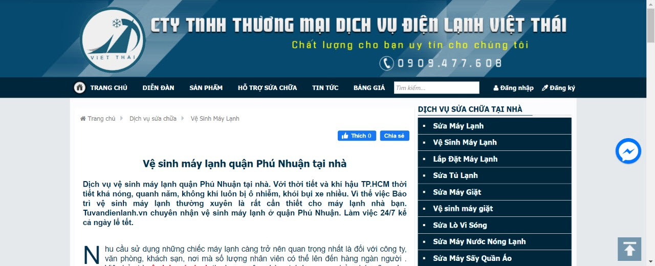 sửa máy lạnh quận phú nhuận