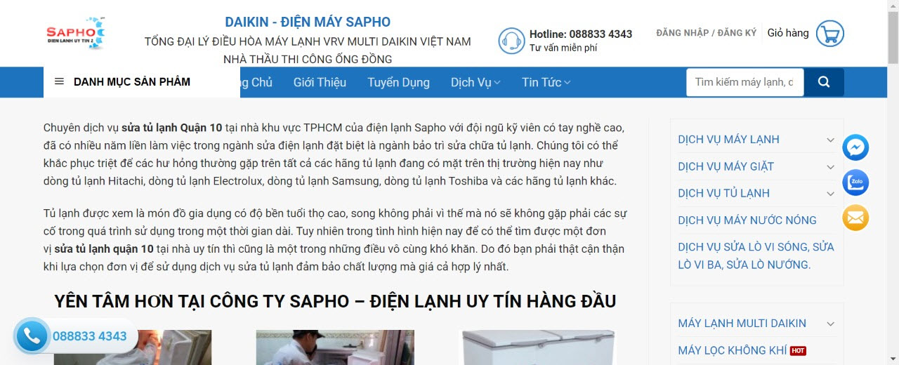 sửa tủ lạnh quận 10