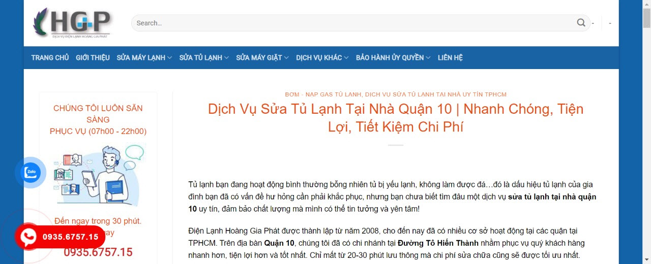 sửa tủ lạnh quận 10