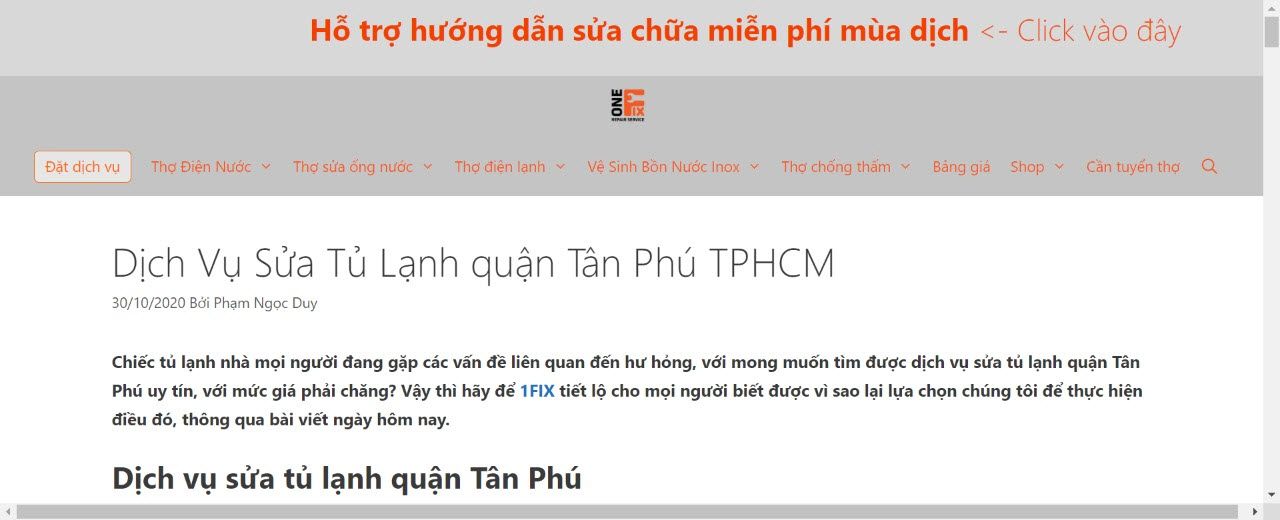 sửa tủ lạnh quận tân phú