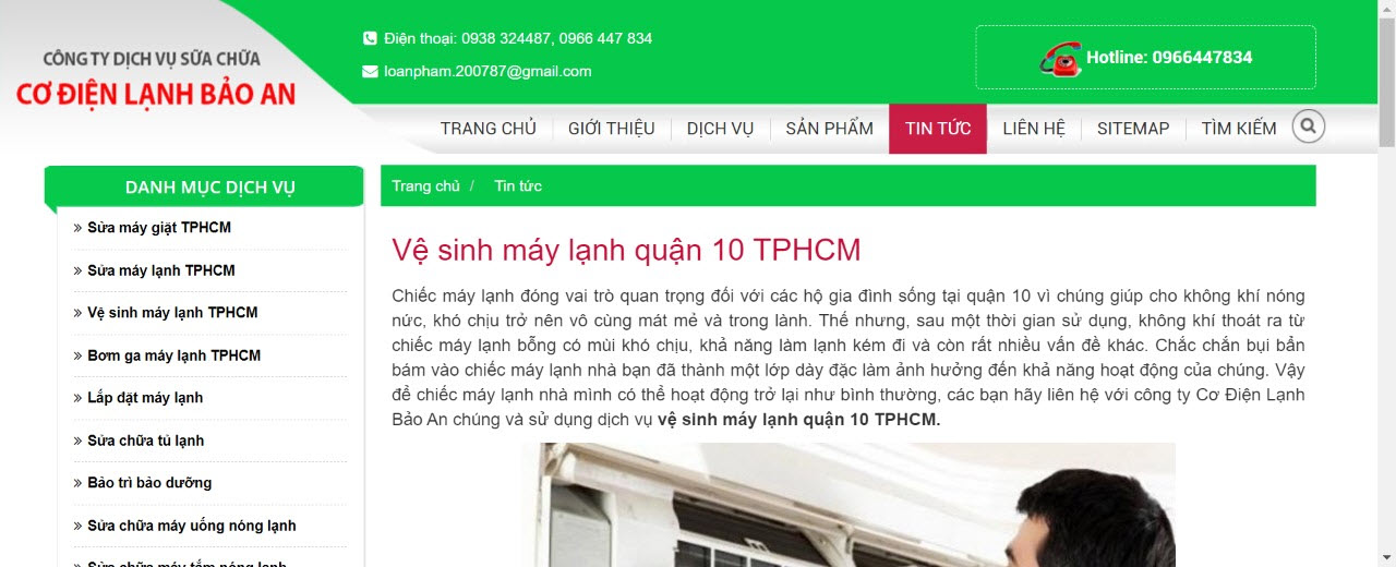 vệ sinh máy lạnh quận 10