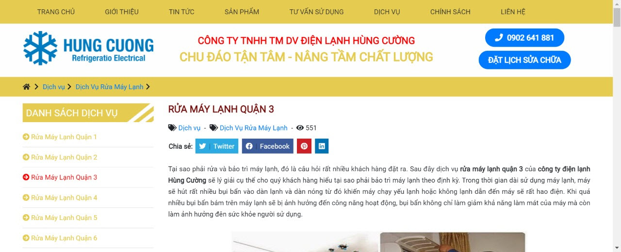 vệ sinh máy lạnh quận 3